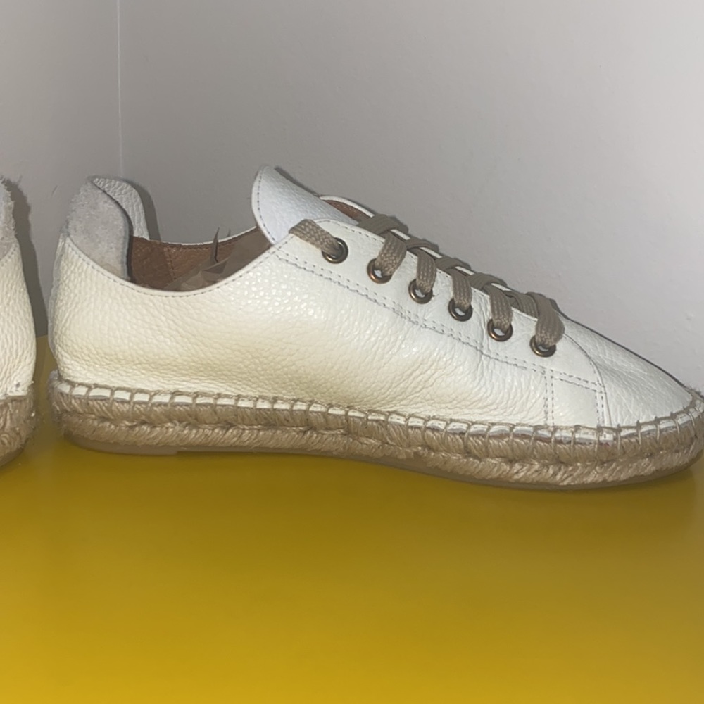 Maypol Anthropologie White Espadrille Leather Shoes - Picture 6 of 10